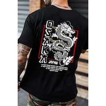 Flood Of Style Unisex Osaka Baskılı T-shirt Siyah