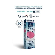 Musk Kf94 Kore Tipi Ffp2 Maske Pembe Renk 10 Adet