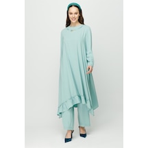 Esswaap Eteği Büzgü Detaylı Tunik Pantolon Takım Mint-mint Mint Yeşili