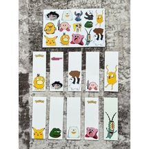 Çizgi Film Dizi Karakter Kitap Ayraç Ve Stickers Çıkartma Seti P