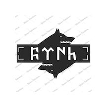 Göktürk Göktürkçe Türk Yazı Kurt Sticker 00888