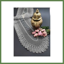 Bezos Kadife Detaylı Runner, Çeyizilk Tek Runner 120x30cm Hb006 Çok Renkli