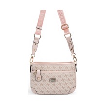 Silver & Polo Silver Polo Pembe - Pudra Monogram Kadın Çapraz Çanta Sp1160