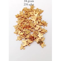 Oya Abiye Bileklik Kolye Pleksi Metalik Plastik Pul Altın Renk 24 Gram 270 Adet - Bnc555