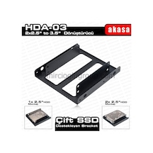 Akasa 2 X 2.5" Hdd/Ssd Çift Yuvalı 3.5 "Dönüştürücü