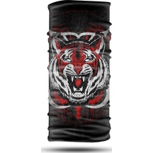 Dair Kırmızı Kaplan Desenli Motosiklet Bandana Boyunluk Outdoor Balakl