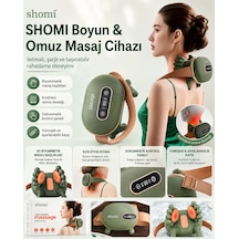 Shomi Md-1832 Şarjlı Yoğurmalı Boyun Ve Sırt Masaj Aleti - Isıtmalı Kulunç Ve Masaj Cihazı Haki