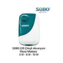 Sobo Aq-5 Çift Çıkışlı Akvaryum Hava Motoru 3w Düşük Enerji Tüketimli Hava Pompası