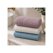 Gonca Kristal Desenli Renkli Havlu 50x90 Cm 3'lü Set %100 Pamuk - Mauve Sky Çok Renkli
