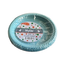 Roll-up Kullan At Renkli Turkuaz Parti Davet Plastik Tabak - 22 Cm. - 25 Adetlik Paket
