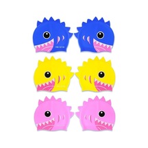 Dm Sevimli Karikatür Su Geçirmez Silikon Çocuk Yüzme Kap Köpekbalığı Dişi Mavi - Haızıd Mavi