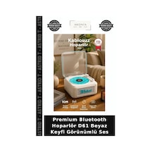 Premium Bluetooth Hoparlör D61 Beyaz Keyfi Görünümlü Ses