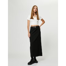 Koton Polo Yaka Crop Tişört Kısa Kollu Ribanalı Pamuklu Ekru 4sal10061ık 4SAL10061IK010 Ekru