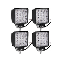 4 Adet 16 Led Off Road Kare Çalışma Lambası Sis Lambası 48 Watt