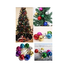 12 Li Yılbaşı Çam Ağacı Süsü Renkli 3 Cm Parlak Karışık Renk Top Süsler Noel Çam Ağacı Süsü