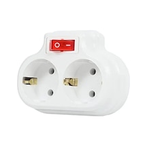 2'li Anahtarlı Topraklı Priz Çoklayıcı Fiş - 16a, 250 Volt 0