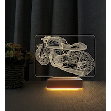 Motorsiklet Tasarımlı 3d Led Masa Lambası Doğum Günü Hediyesi Lamba