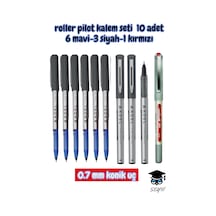 Roller Pilot Kalem Seti 10 Adet 6 Mavi-3 Siyah-1 Kırmızı Çok Renkli