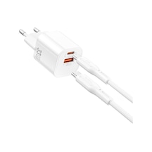 Wiwu Wi-g018 Cube Serisi Type-c To Type-c Gan Tech Pd Hızlı Şarj Kablolu Şarj Seti 33w Beyaz