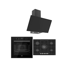Ferre Icon Plus 75 Serisi QBL63CS-ED035-D077 3lü Cam Ankastre Set