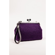 Fabric Craft Bag Portföy Çanta Bilek Askılı Merserize İplik Mor Mor
