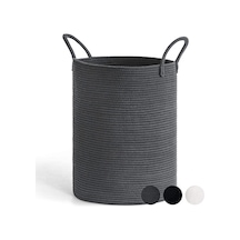 Mavaux Çok Amaçlı, 40cm-36cm Büyük Boy, Yanları Saplı, Sepet, Jüt, Hasır, Dokuma Sepet, Düzenleyici Antrasitbüyük