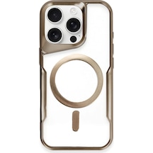 Apple Uyumlu  iPhone 16 Pro Kılıf Boyi Magsafe Silikon Kapak Kahverengi