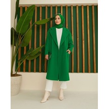 TrendMarfa Önü Düğmeli Kuşaklı Yeşil
