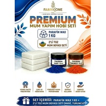 Premium Mum Yapım Hobi Seti - Parafin Wax 1 Kg - 2'li Toz Mum Boyası Seti - Mavi, Turuncu Bkfabpw1kg2mt Karışık