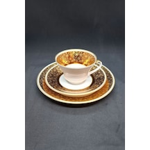 Çay Fincanı 3 Parça 210 Ml Doğu Alman Yapımı Altın-beyaz