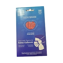 Dizaynmask Gümüş İyonlu Yıkanabilir Maske Kırmızı - L