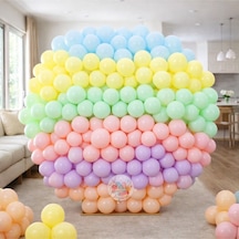 Karışık Makaron Balon Renk Soft Pastel Balon 100 Adet Çok Renkli