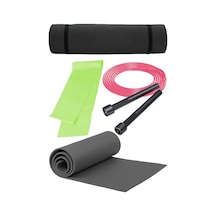 Fırsat Pilates Seti 6mm Pilates Minderi Atlama Ipi Lateks 120 Cm Pilates Bandı 00123, One Size Beyaz - Pembe