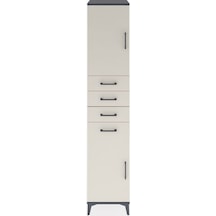 Hyperion Dolap 3 Raflı 4 Çekmeceli 2 Kapaklı 44x44x221 Antras... Antrasit
