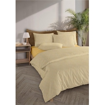 Tr Striped %100 Pamuk Ranforce Yezra Sarı Ipliği Boyalı Nevresim Takımı Çift Kişilik - 200x220 Cm,sarı Diğer