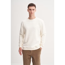 Cazador 54250 Erkek Bisiklet Yaka Sweatshirt Ekru