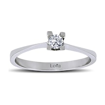 Lova G Renk 0,12 Karat Pırlanta Tektaş Yüzük - 1010019