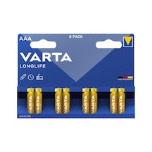 Varta Longlife Aaa İnce Kalem Alkalin Pil Paket 8'li - 3 Adet Tarı Beyaz