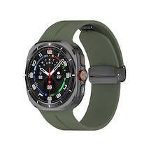 Samsung Galaxy Uyumlu Watch 8 40mm Krd-84 22mm Silikon Kordon - Koyu Yeşil
