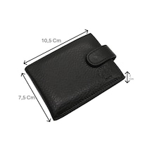 Westpolo Hakiki Deri Bol Şeffaf Kart Bölmeli Patlı Unisex Kartlık - Siyah Siyah