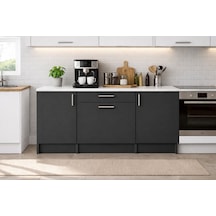 Kali Alt Modül-çok Amaçlı Dolap -140 Cm -3 Kapaklı-1 Çekmeceli-laminat Beyaz Tezgah Dahil Antrasit Kali Alt Modül-çok Amaçlı Dolap -140 Cm -3 Kapaklı-1 Çekmeceli-laminat Beyaz Tezgah Dahil Antrasit