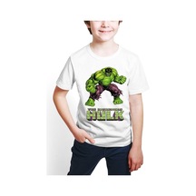 Startmore Marvel Inanılmaz Hulk Dijital Baskılı Çocuk Tişört D04 Beyaz