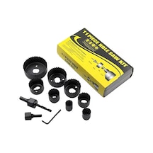 11 Adet Delik Testeresi Takımı Karbon Çelik Metal Daire Elektrikli Matkap Delik Kesici