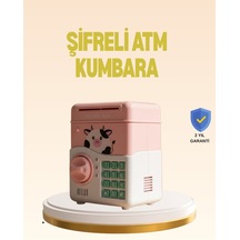 Çocuklar İçin Pembe Atm Görünümlü Elektronik Kumbara Mh-hs1908-5599