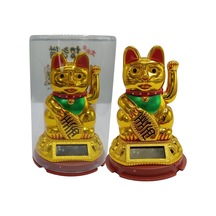 Maneki Neko El Sallayan Şans Kedisi Gold Solar Güneş Enerjili 6x10cm No7alt