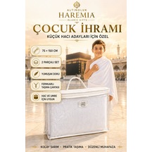 Çocuk İhramı 75x150 Cm 2 Parçalı Taşıma Çantalı Set Beyaz