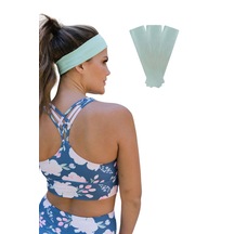 3lü Saç Bandı Pamuk Kadın Bandana Likra Spor Kafa Bandı Mint