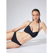 Koton Push Up Bikini Üstü Boyundan Bağlamalı Drapeli Siyah 3sak10007bm 3SAK10007BM999