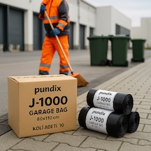Pundix Pundıx J1000 Jumbo Boy Endüstriyel Çöp Torbası 80x110 Cm 1 Koli 10 Rulo X 10 Adet Dayanıklı, Sızdırmaz Ve Geniş Hacimli Çöp Poşeti