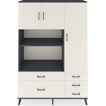Hyperion Dolap 7 Raflı 5 Çekmeceli 3 Kapaklı 132x44x195 Antrasit-aytaşı/aytaşı Aytası/aytası